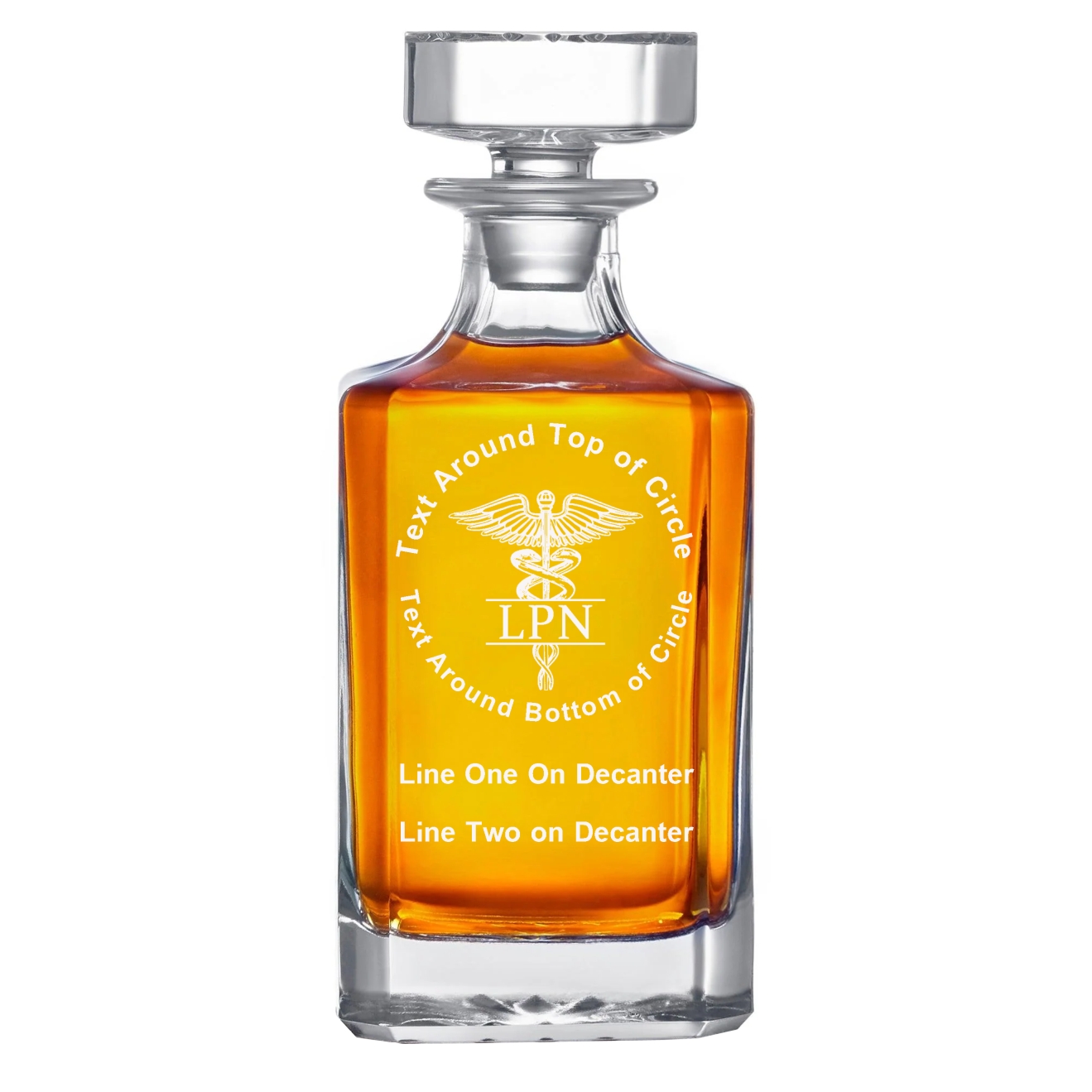 Personalized glass decanter