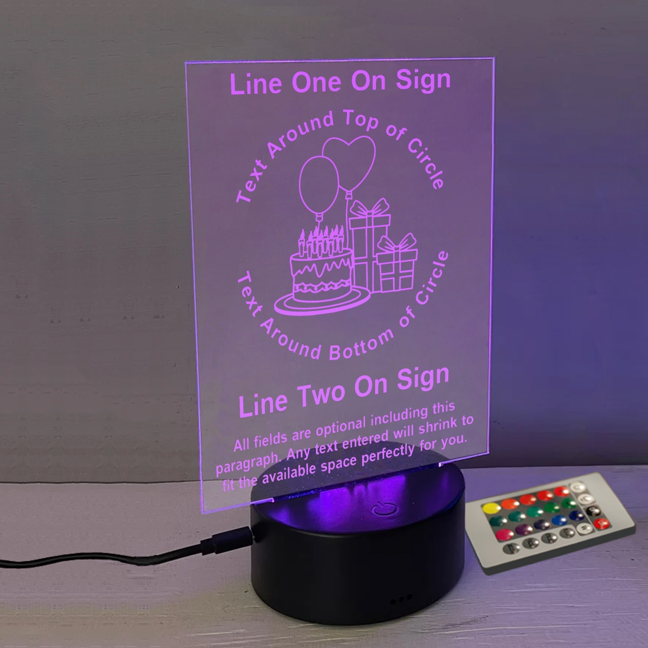 Personalized LED acrylic sign